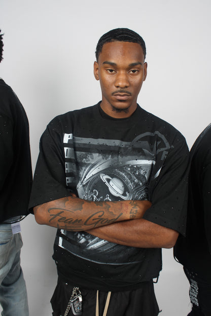 “PDA Patrol” Oversized Black Tee