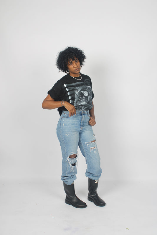 “PDA Patrol” Oversized Black Tee