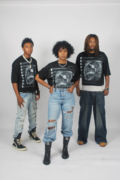“PDA Patrol” Oversized Black Tee